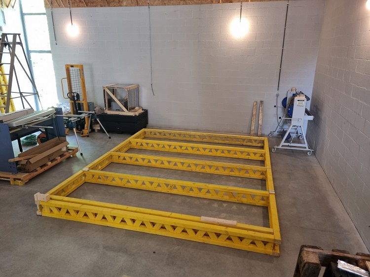 1. Constructing the floor frame comes first.